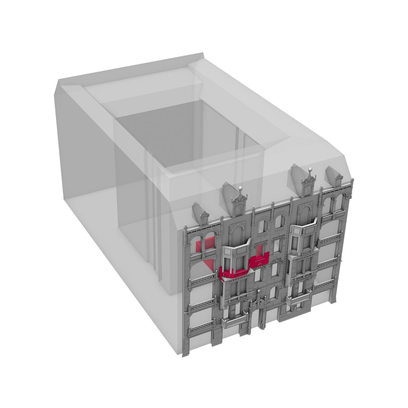 Image 6: Street-facing building, 3rd floor | 2 rooms  