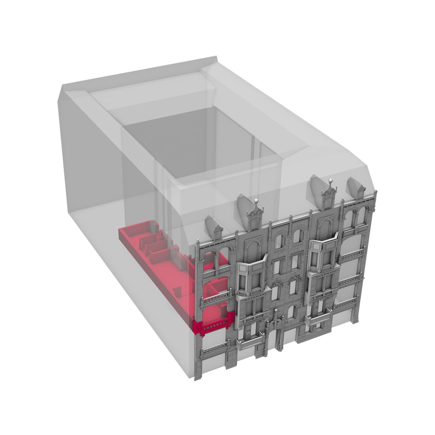 Image 3: Street-facing building, 2nd floor | 3 rooms 